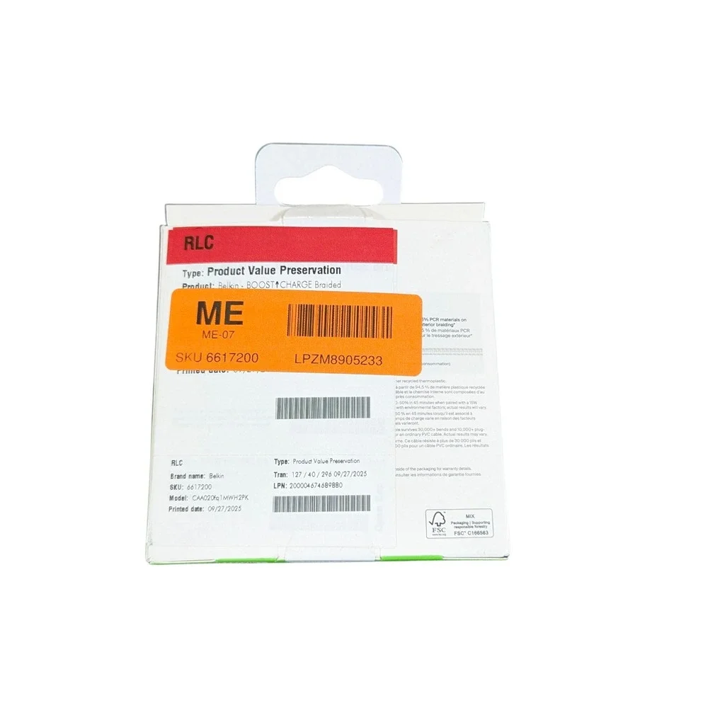 Aa3O Belkin Boostcharge‎ Pro Braided Usb-A With Lighting Connector 2-pack White